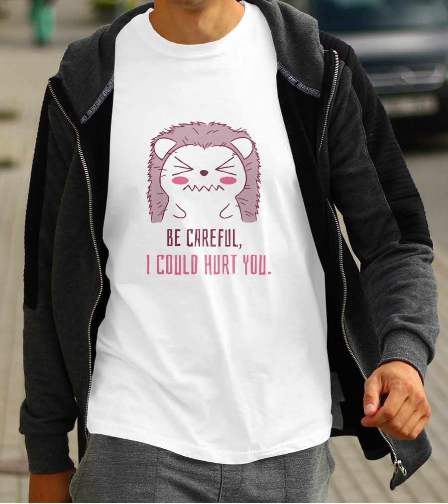 Be Careful I Could Hurt You Hedgehog Warning Cute T-Shirt