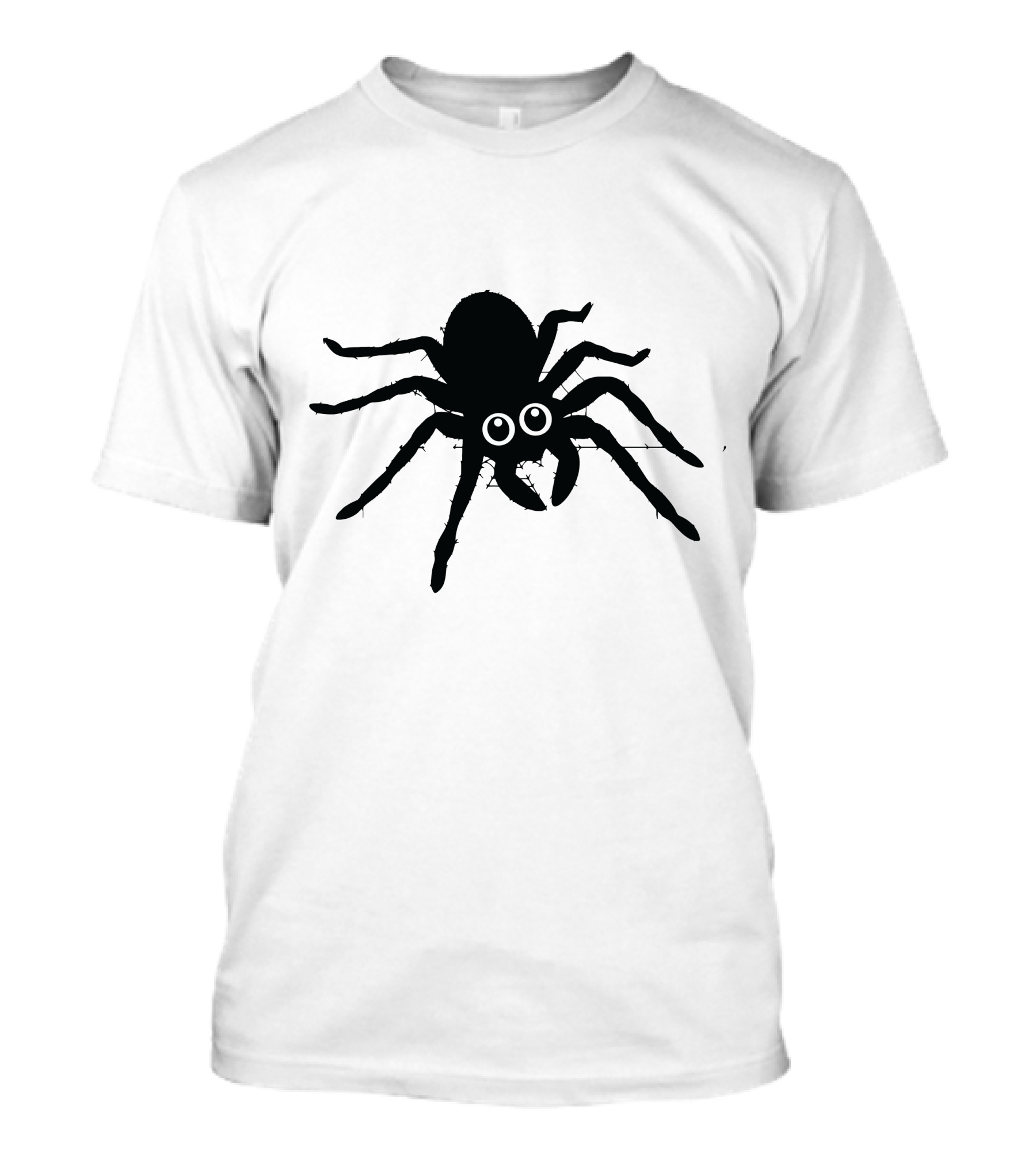 Cute Spider With Big Eyes In Web T-Shirt