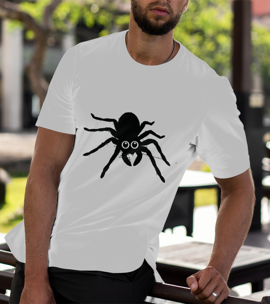 Cute Spider With Big Eyes In Web T-Shirt