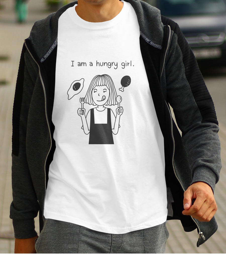 I Am A Hungry Girl With Eggs And Chicken T-Shirt