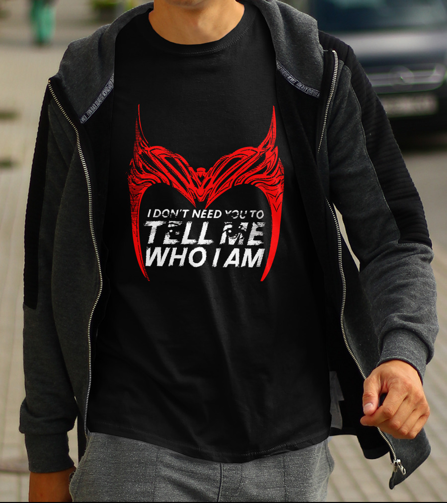 I Don't Need You To Tell Me Who I Am Red Mask T-Shirt