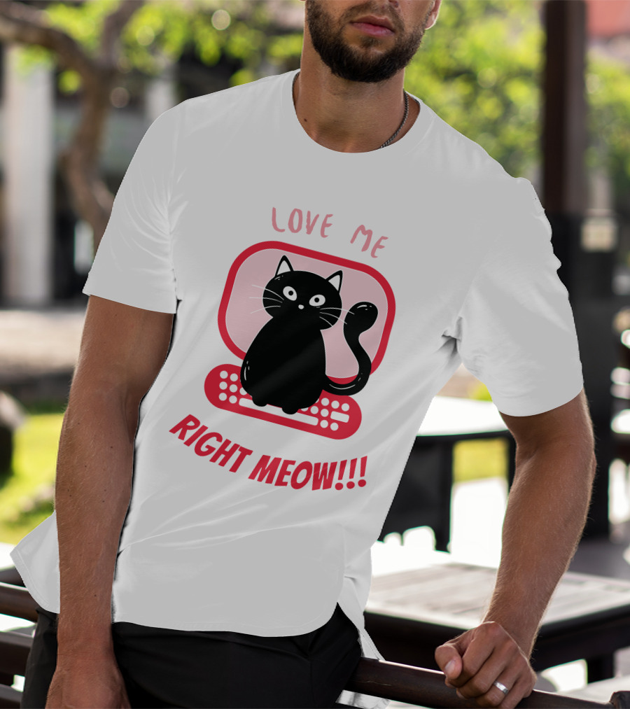 Love Me Right Meow Valentine Boss Kitty T-Shirt