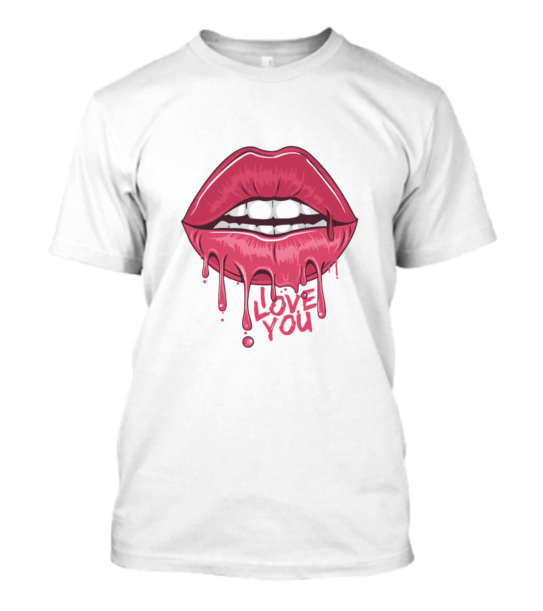 Lips Dripping Pink Love You Kiss Blood T-Shirt