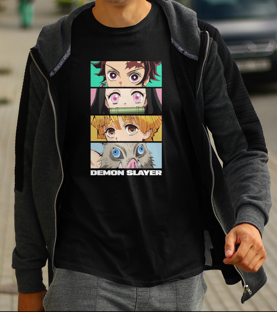 Demon Slayer Anime Characters Tanjiro Nezuko Zenitsu Inosuke T-Shirt