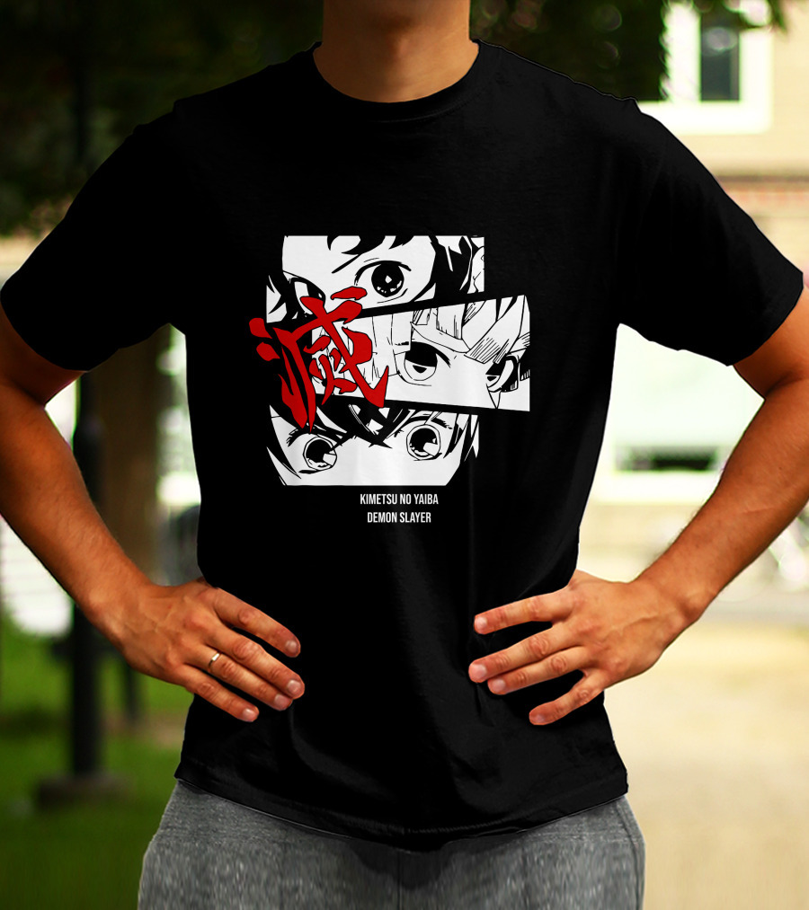 Kimetsu No Yaiba Demon Slayer Manga Panel Art Eyes T-Shirt