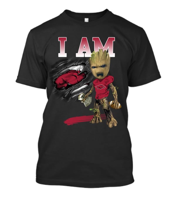 I Am Groot Arkansas Razorbacks Football T-Shirt