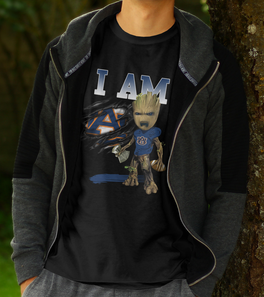 I Am Au Auburn Groot Football Avengers T-Shirt