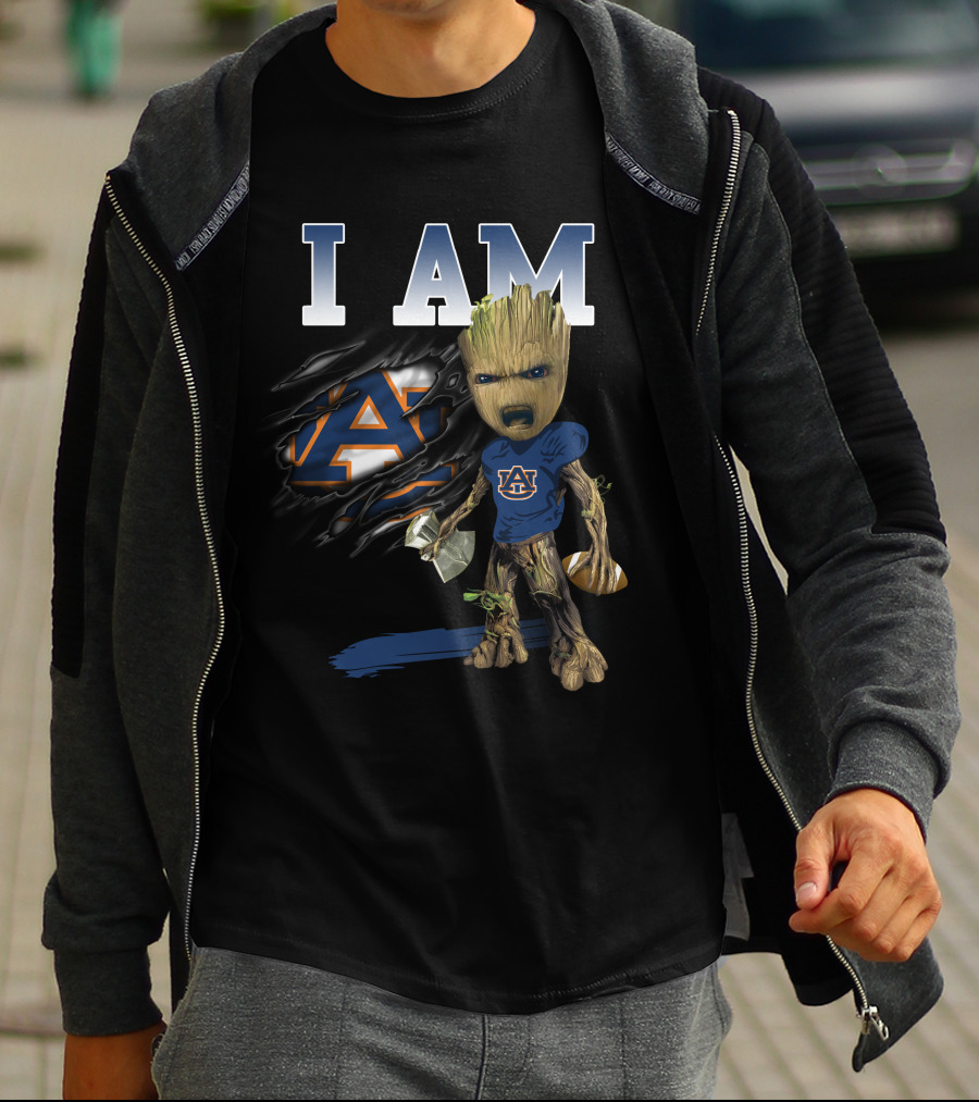 I Am Au Auburn Groot Football Avengers T-Shirt