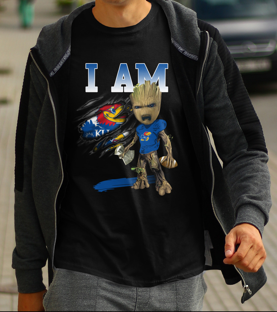 I Am Groot Kansas Jayhawks Ku Football Basketball T-Shirt
