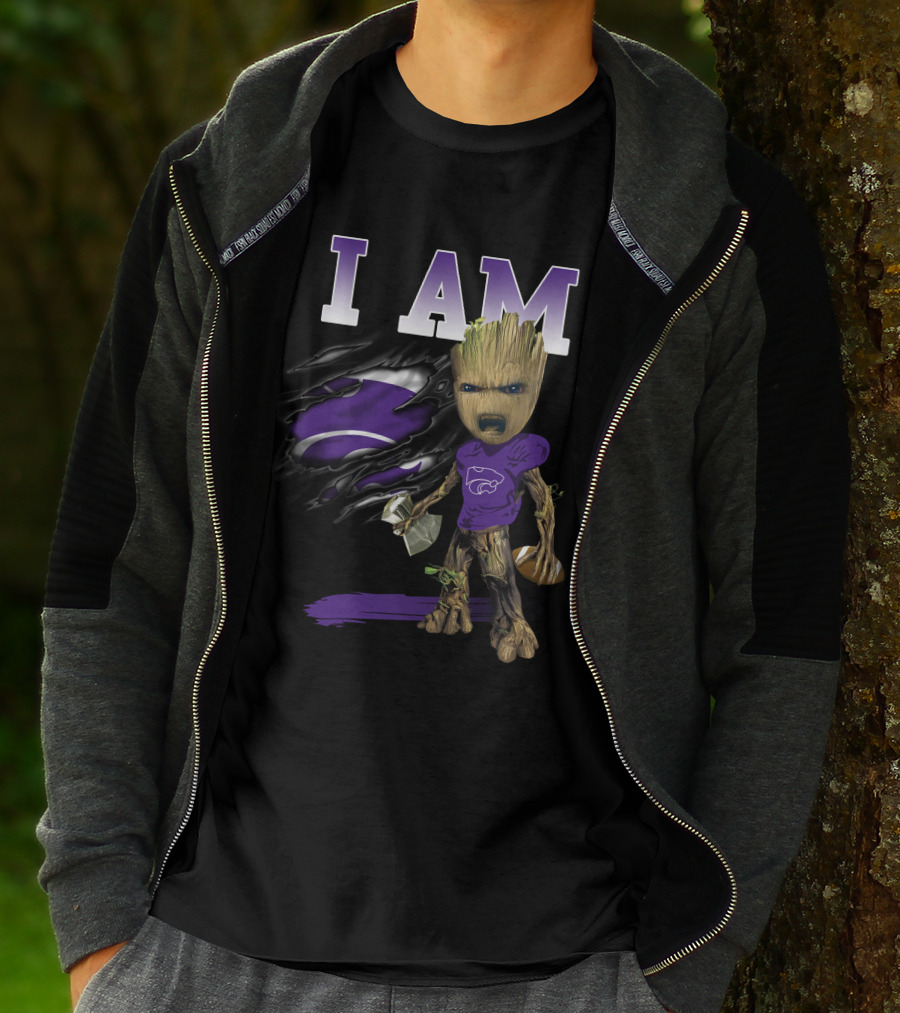 I Am Groot Kansas State Wildcat Football Fan T-Shirt