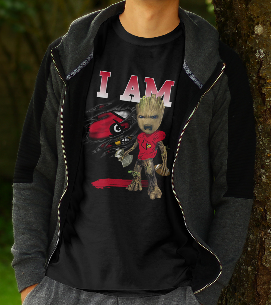 I Am Groot Louisville Cardinals Football Fan T-Shirt