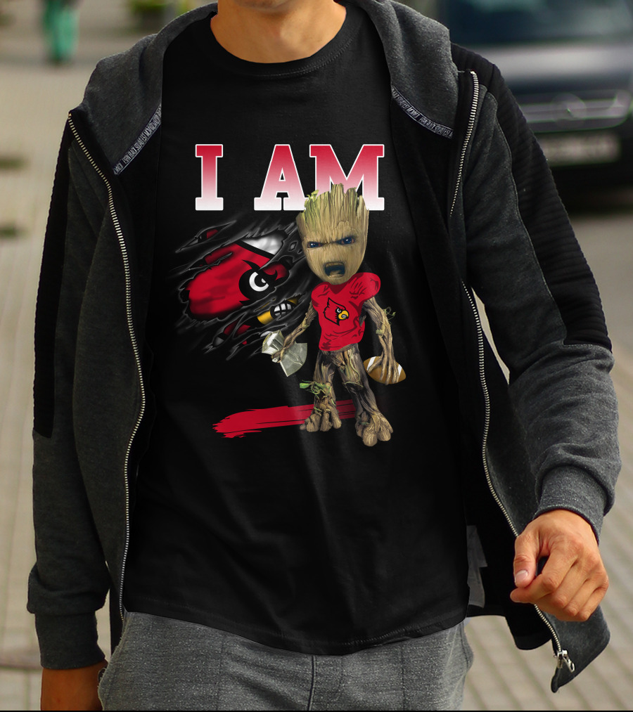 I Am Groot Louisville Cardinals Football Fan T-Shirt