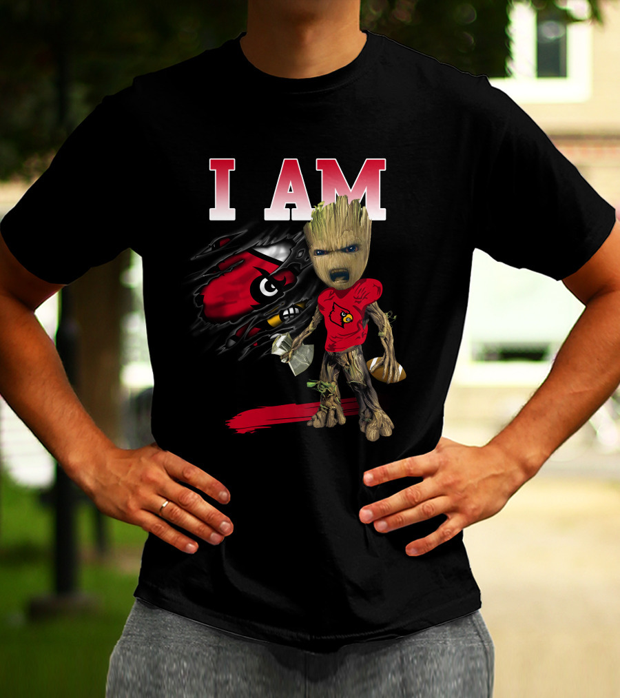I Am Groot Louisville Cardinals Football Fan T-Shirt