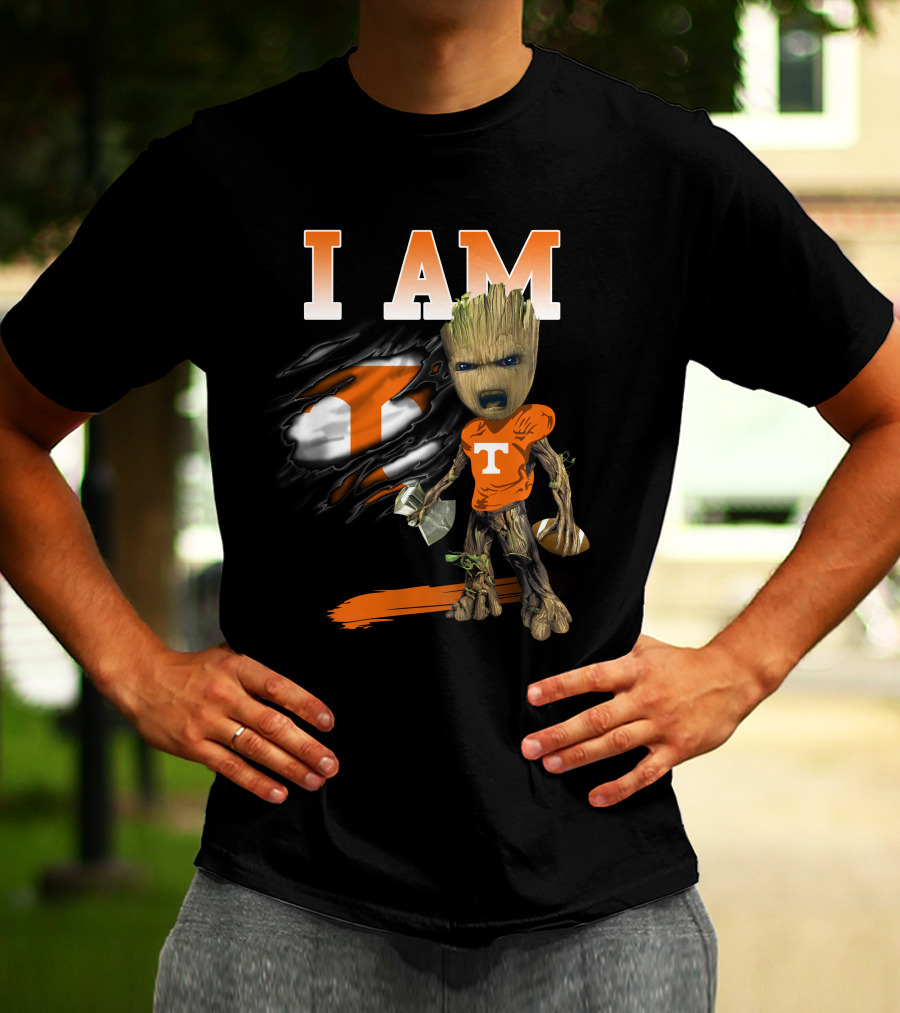 I Am Groot Tennessee Volunteers Fan Iconic Football Fusion T-Shirt