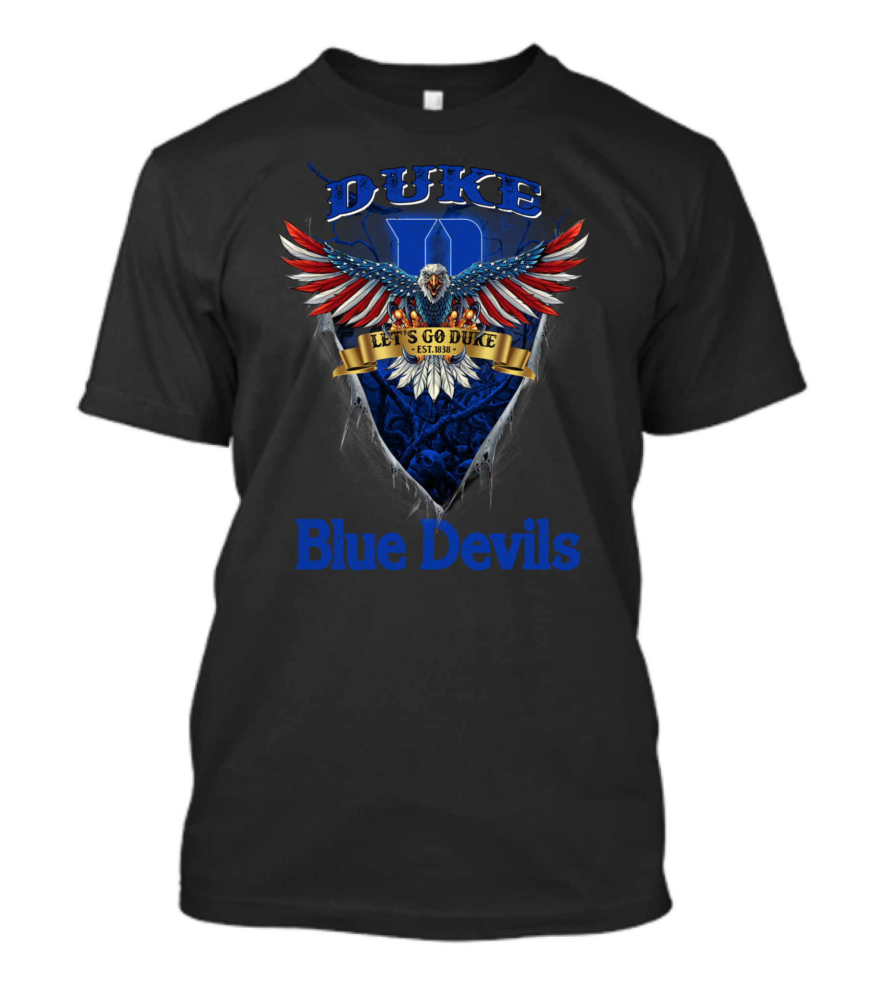 Duke Blue Devils Us Eagle Let's Go Duke Est. 1838 T-Shirt
