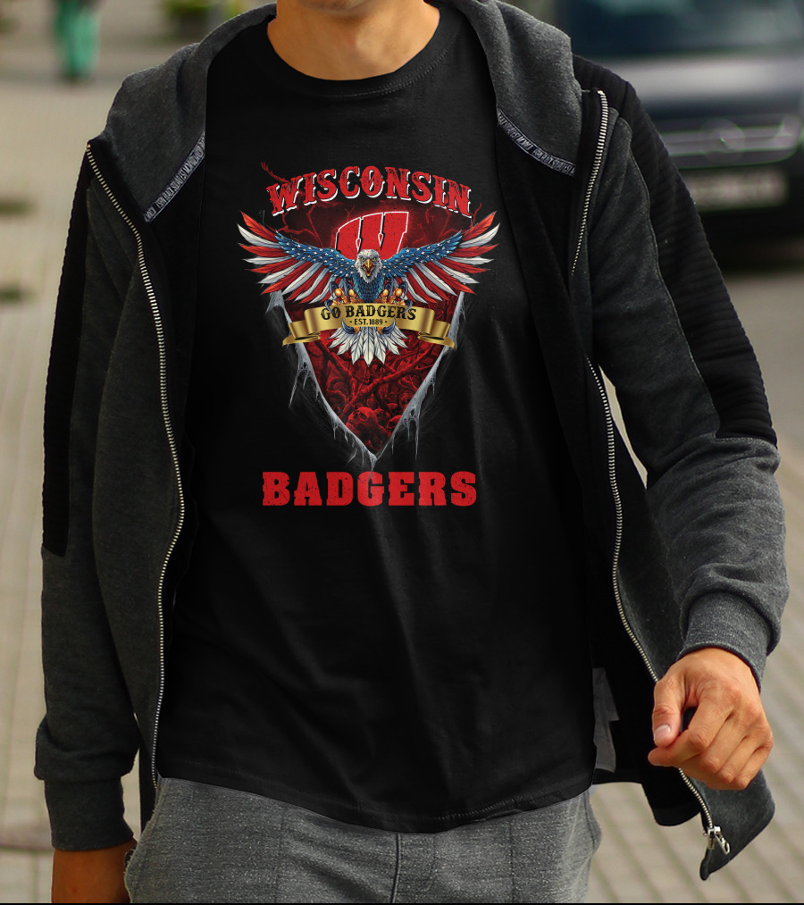 Wisconsin Badgers Go Badgers Est. 1889 Eagle T-Shirt