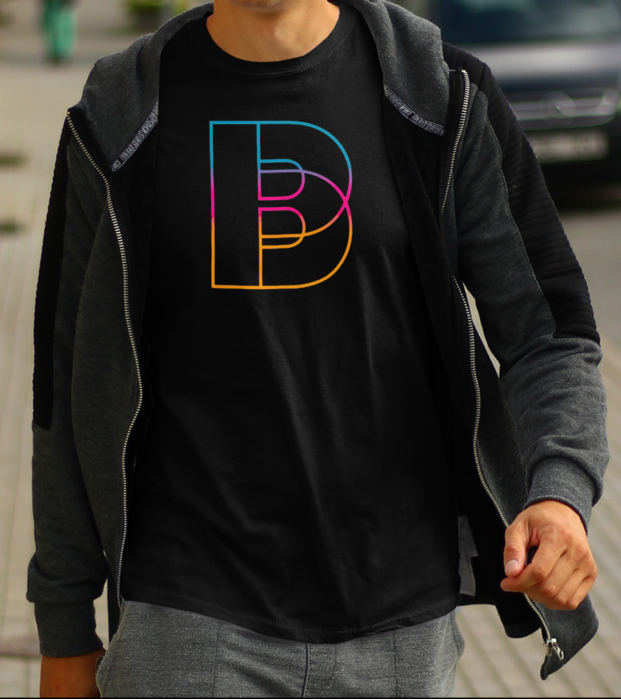 BIG PUFFER WAV B Rainbow Outline T-Shirt