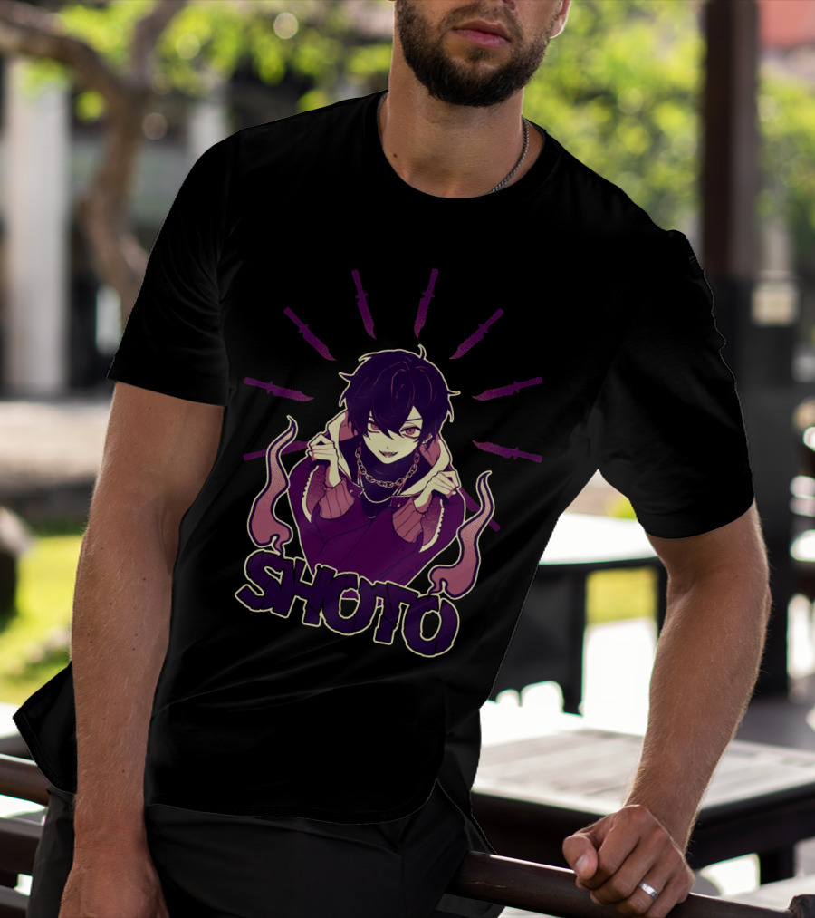 SHOTO ROGUE GUILDIE Anime Character With Knives And Flames T-Shirt