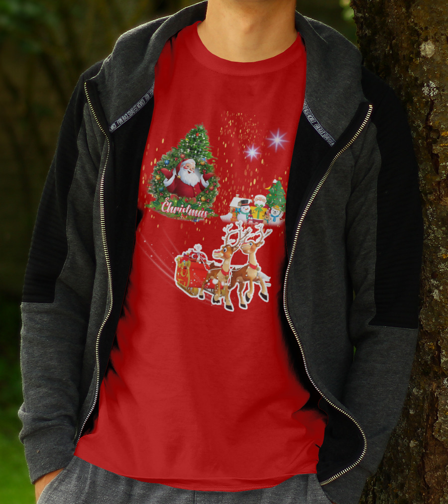 Christmas Santa Claus Reindeer Giang Sinh T-Shirt