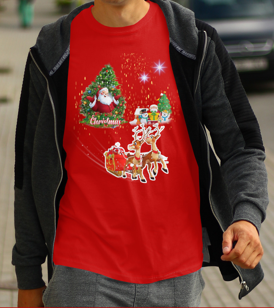 Christmas Santa Claus Reindeer Giang Sinh T-Shirt