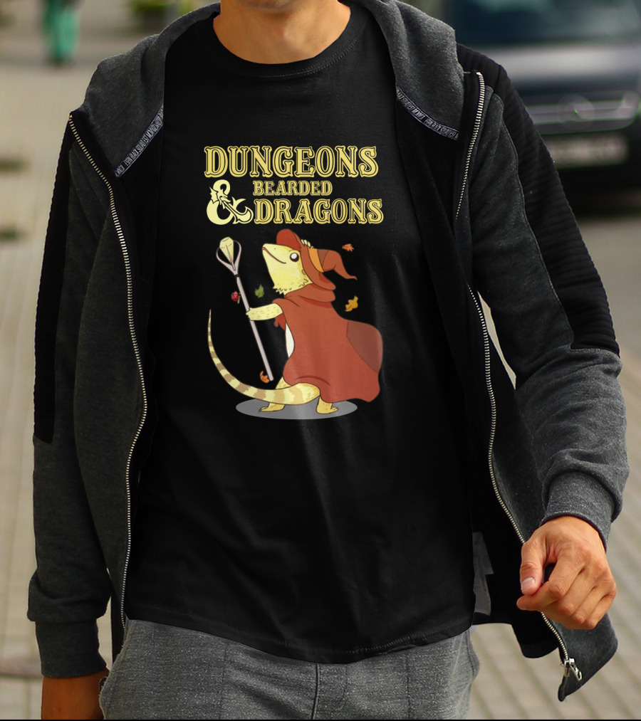 Dungeons Bearded Dragons Wizard With Staff Costume T-Shirt