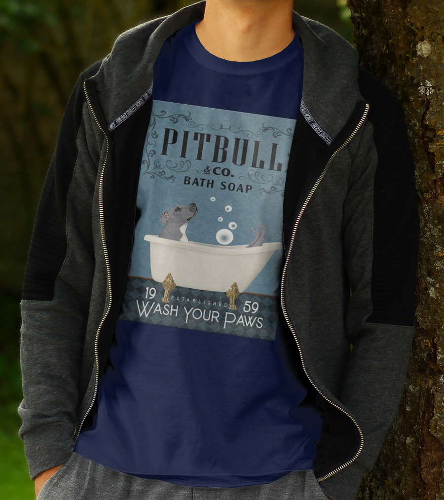 Pitbull And Co. Bath Soap Established 1959 Wash Your Paws T-Shirt