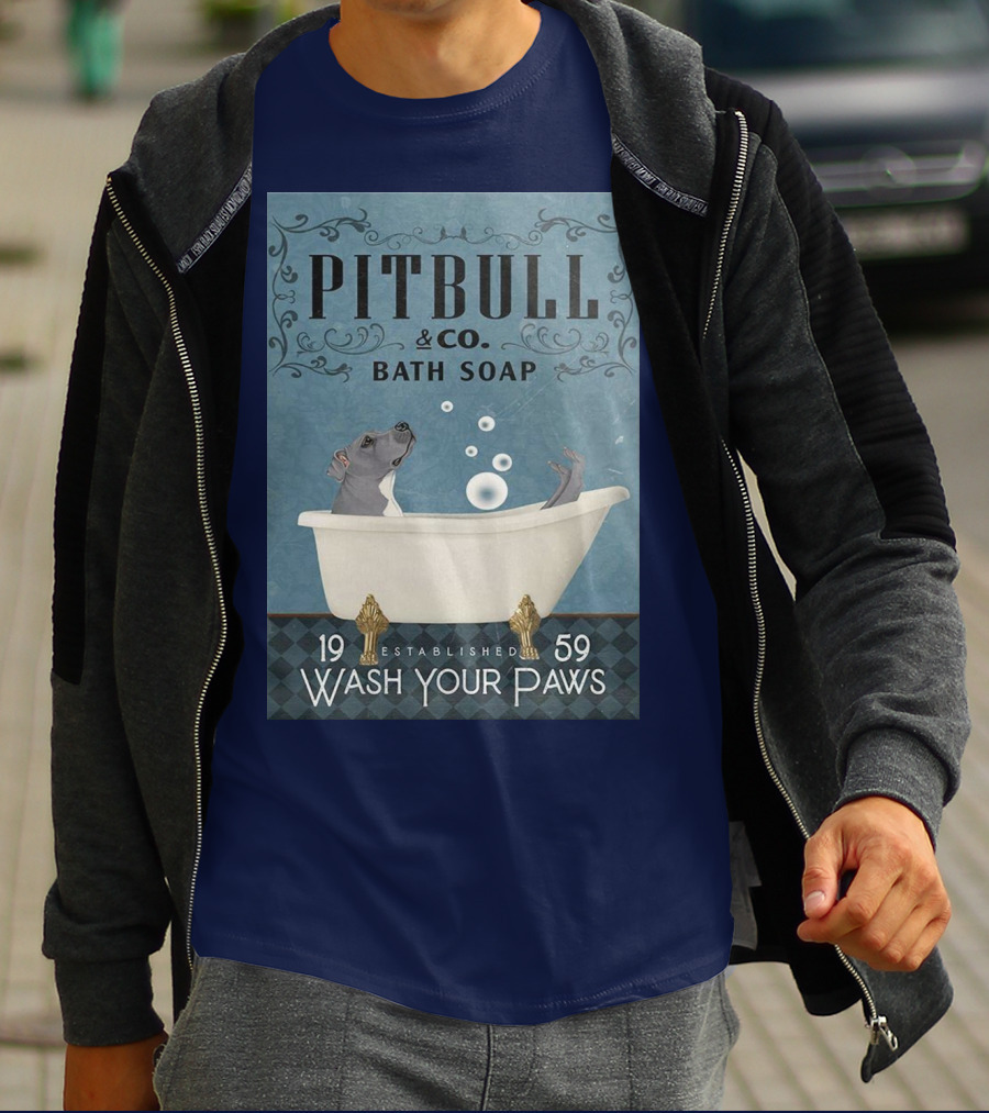 Pitbull And Co. Bath Soap Established 1959 Wash Your Paws T-Shirt