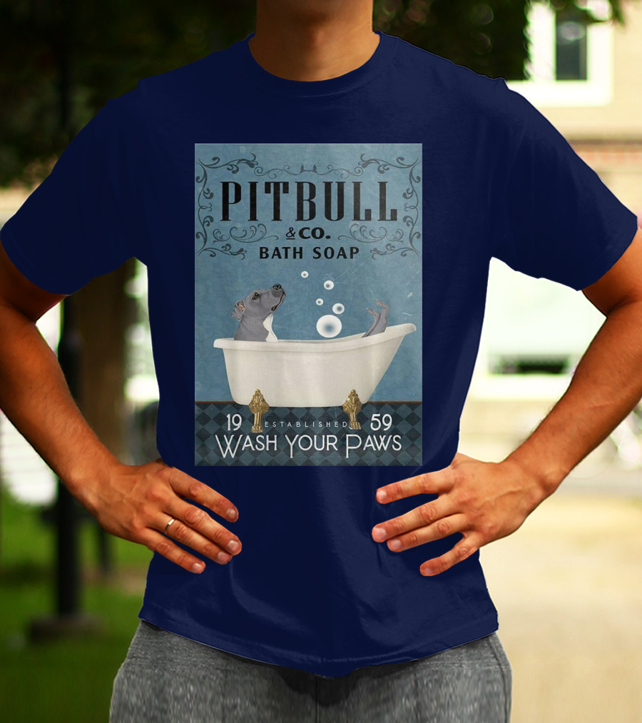 Pitbull And Co. Bath Soap Established 1959 Wash Your Paws T-Shirt