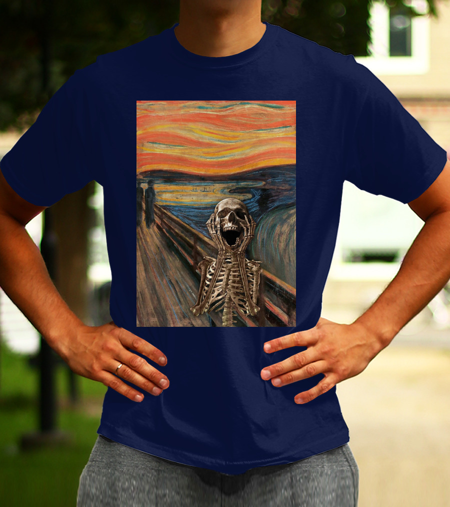 The Scream Skeleton In Edvard Munch T-Shirt