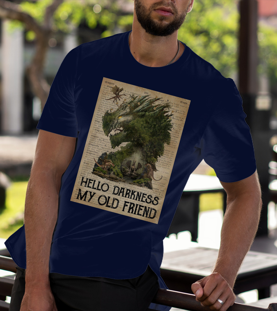 Dragon Hello Darkness My Old Friend Dictionary Page T-Shirt