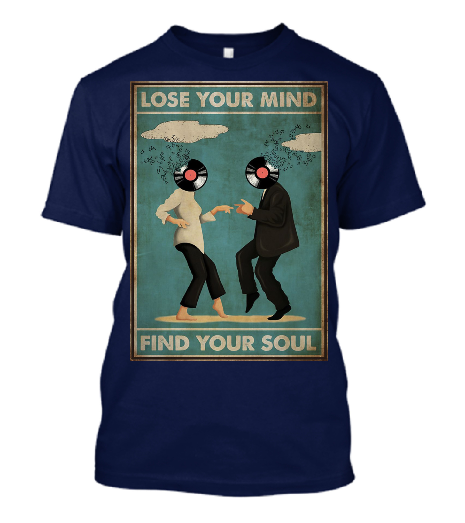 Pulp Fiction Lose Your Mind Find Your Soul Dancing Vinyl Heads T-Shirt