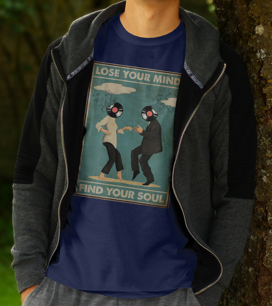 Pulp Fiction Lose Your Mind Find Your Soul Dancing Vinyl Heads T-Shirt