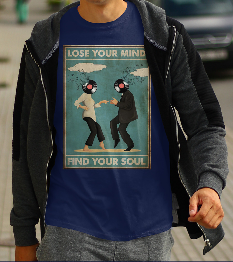 Pulp Fiction Lose Your Mind Find Your Soul Dancing Vinyl Heads T-Shirt
