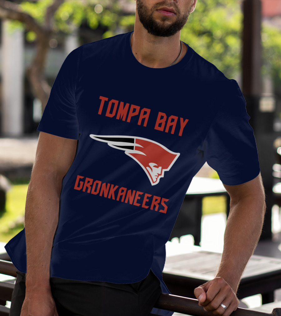 Tompa Bay Gronkaneers New England Patriots Logo Combination T-Shirt