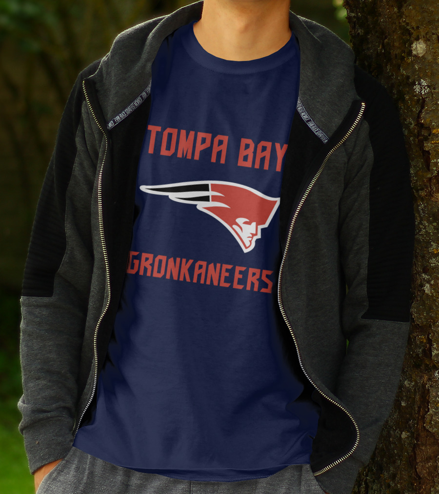 Tompa Bay Gronkaneers New England Patriots Logo Combination T-Shirt