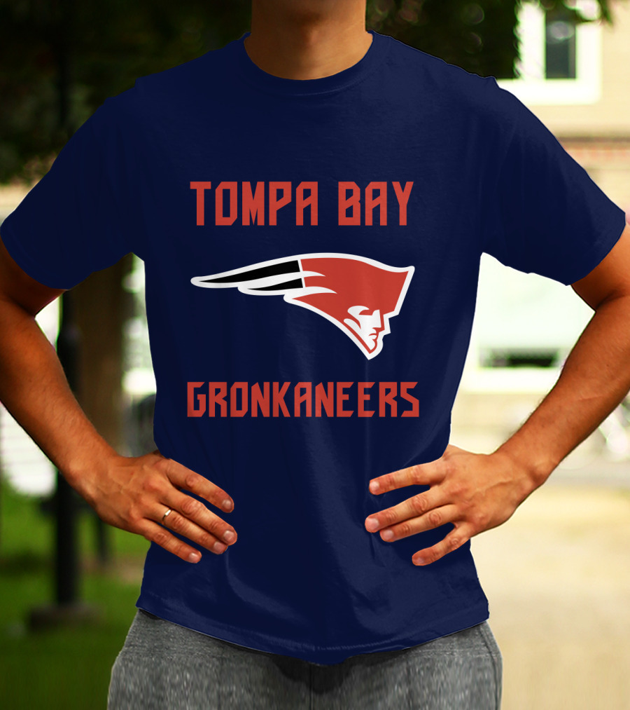 Tompa Bay Gronkaneers New England Patriots Logo Combination T-Shirt