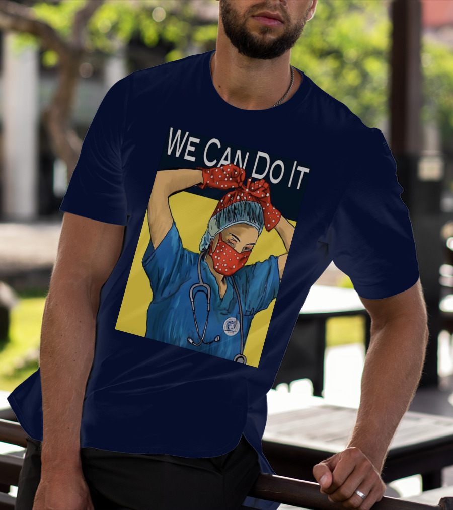 We Can Do It Nurse With Stethoscope And Red Bandana T-Shirt