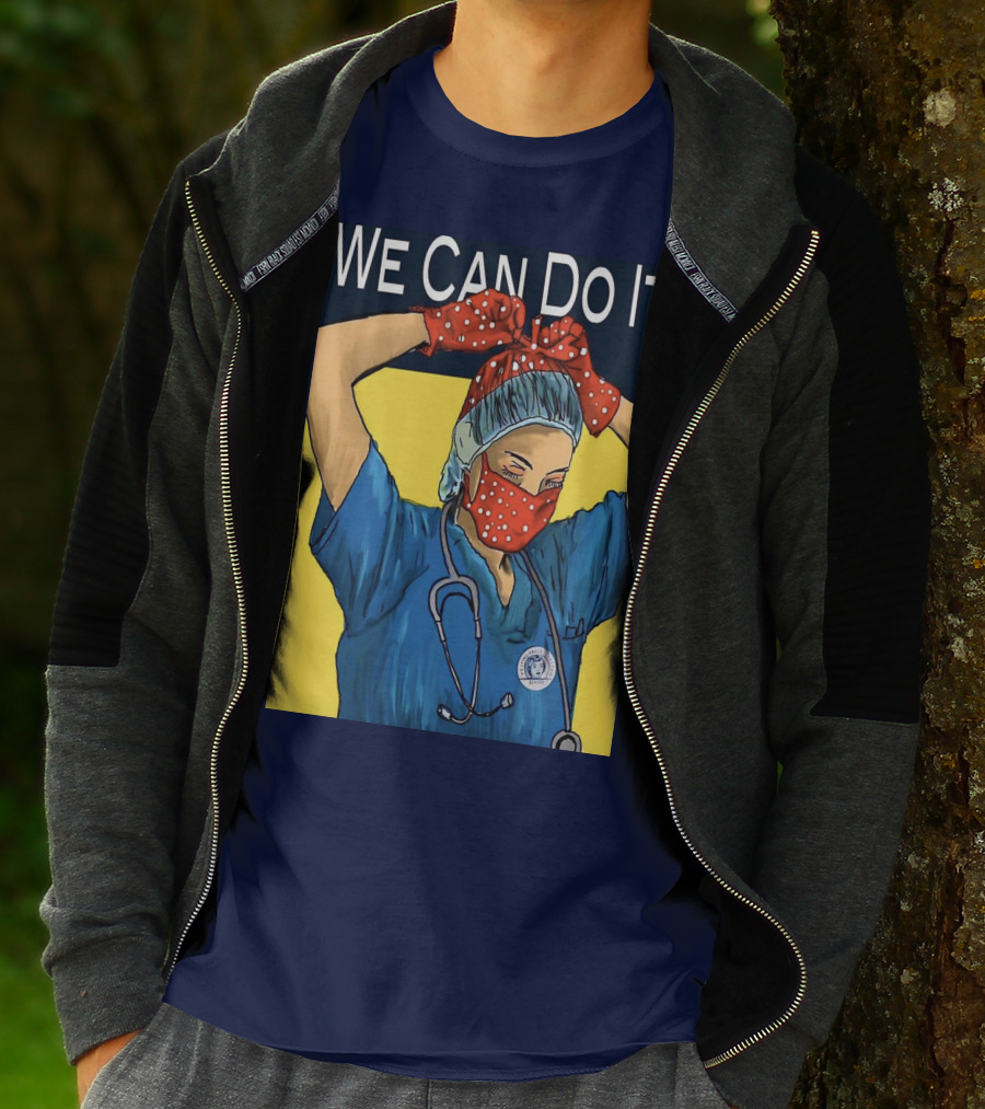We Can Do It Nurse With Stethoscope And Red Bandana T-Shirt