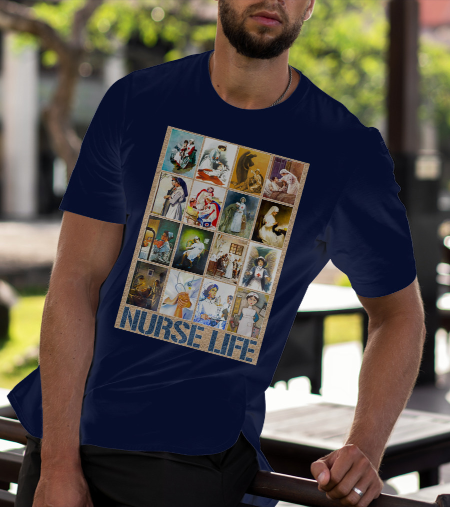 Nurse Life Vintage Nursing Images Collage T-Shirt