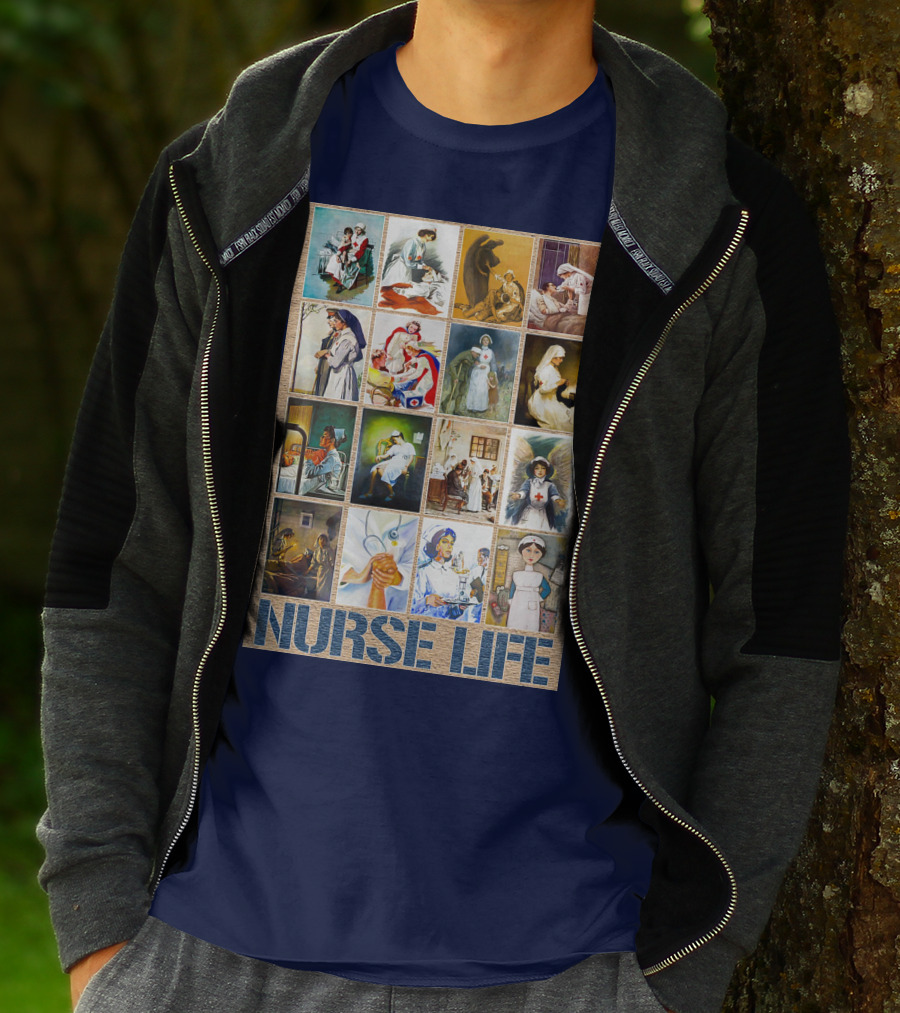 Nurse Life Vintage Nursing Images Collage T-Shirt