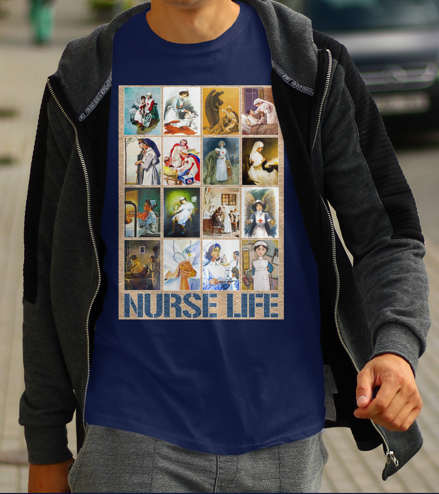 Nurse Life Vintage Nursing Images Collage T-Shirt