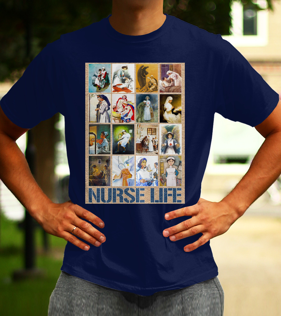 Nurse Life Vintage Nursing Images Collage T-Shirt