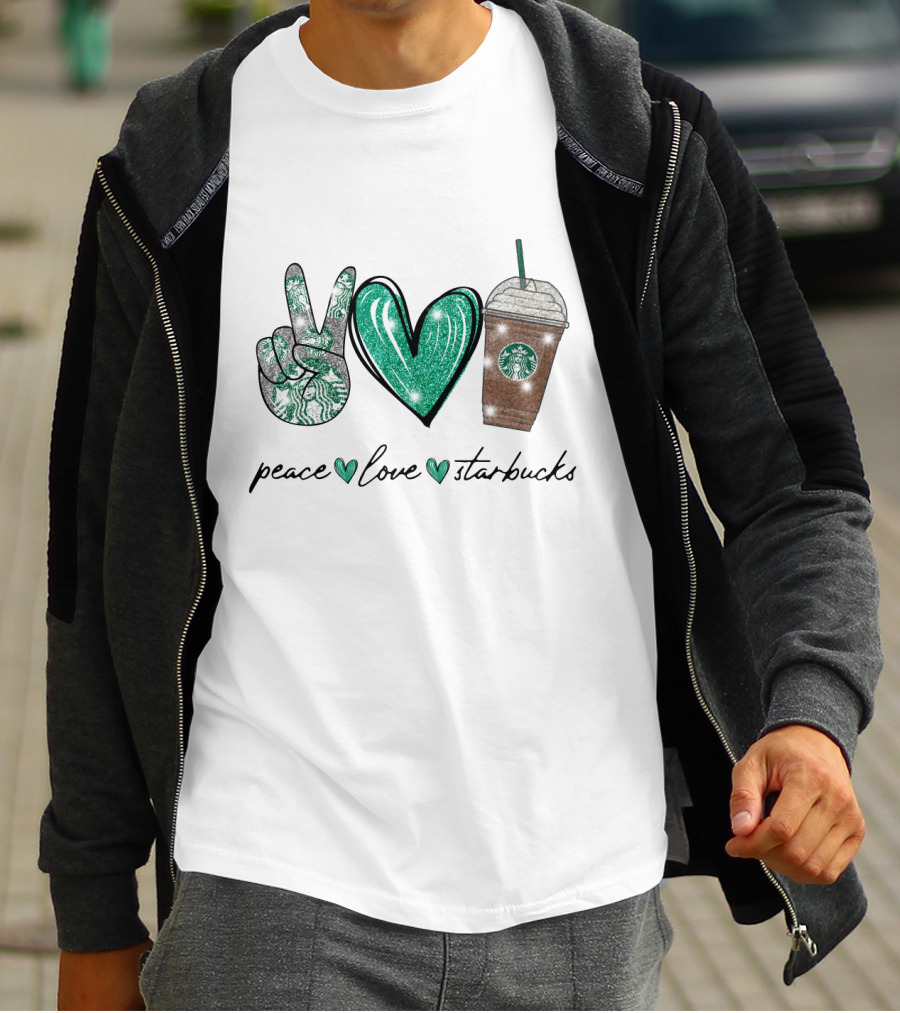 Peace Love Starbucks Coffee Vibes T-Shirt