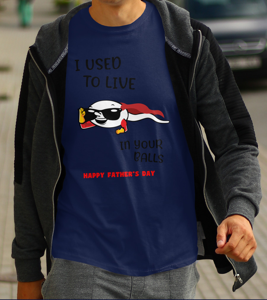 I Used To Live In Your Balls Happy Father's Day T-Shirt