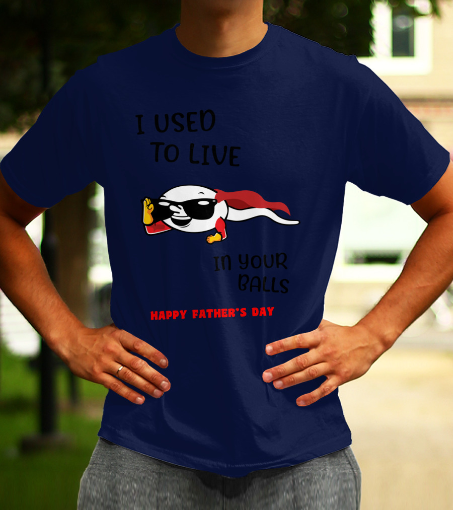 I Used To Live In Your Balls Happy Father's Day T-Shirt