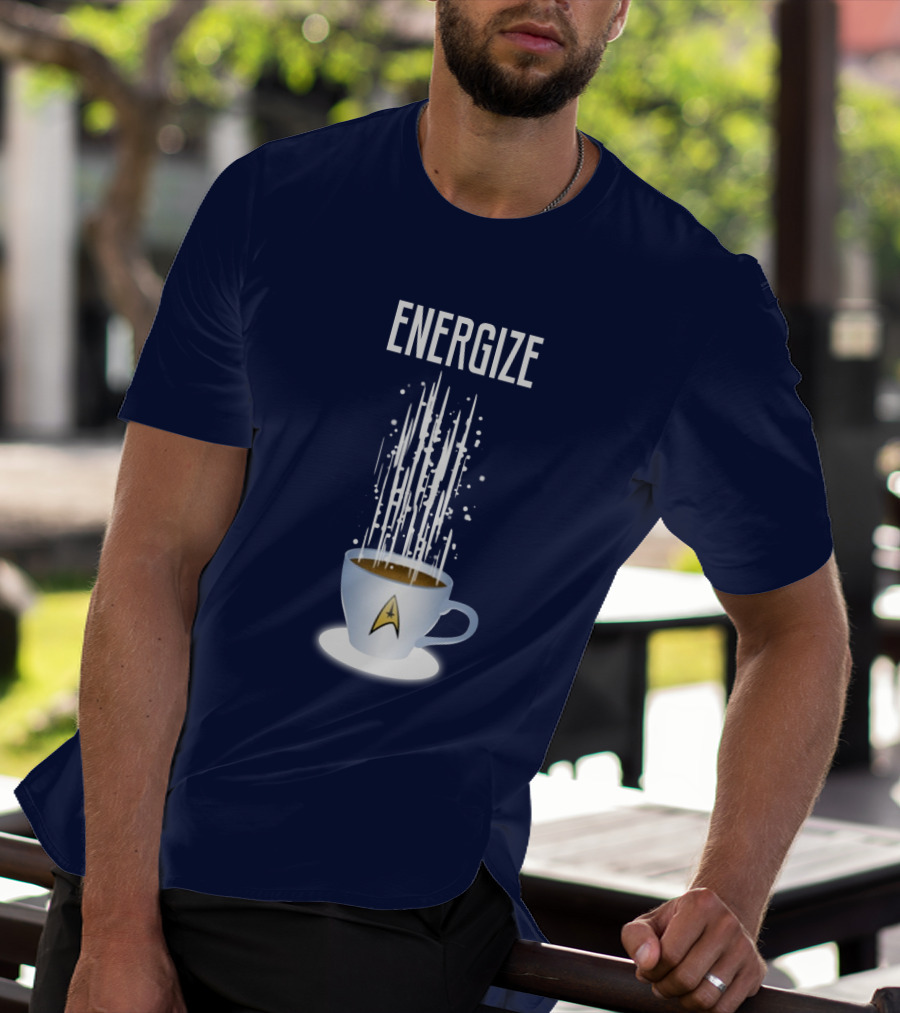 Energize Star Trek Coffee Oversized Plus Size T-Shirt