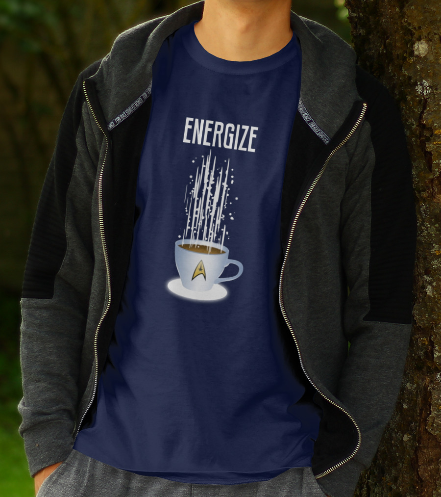 Energize Star Trek Coffee Oversized Plus Size T-Shirt