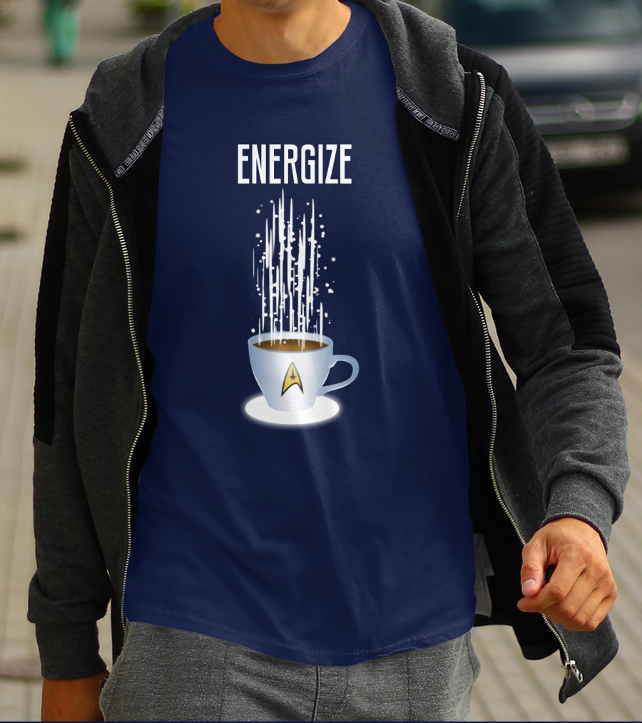 Energize Star Trek Coffee Oversized Plus Size T-Shirt