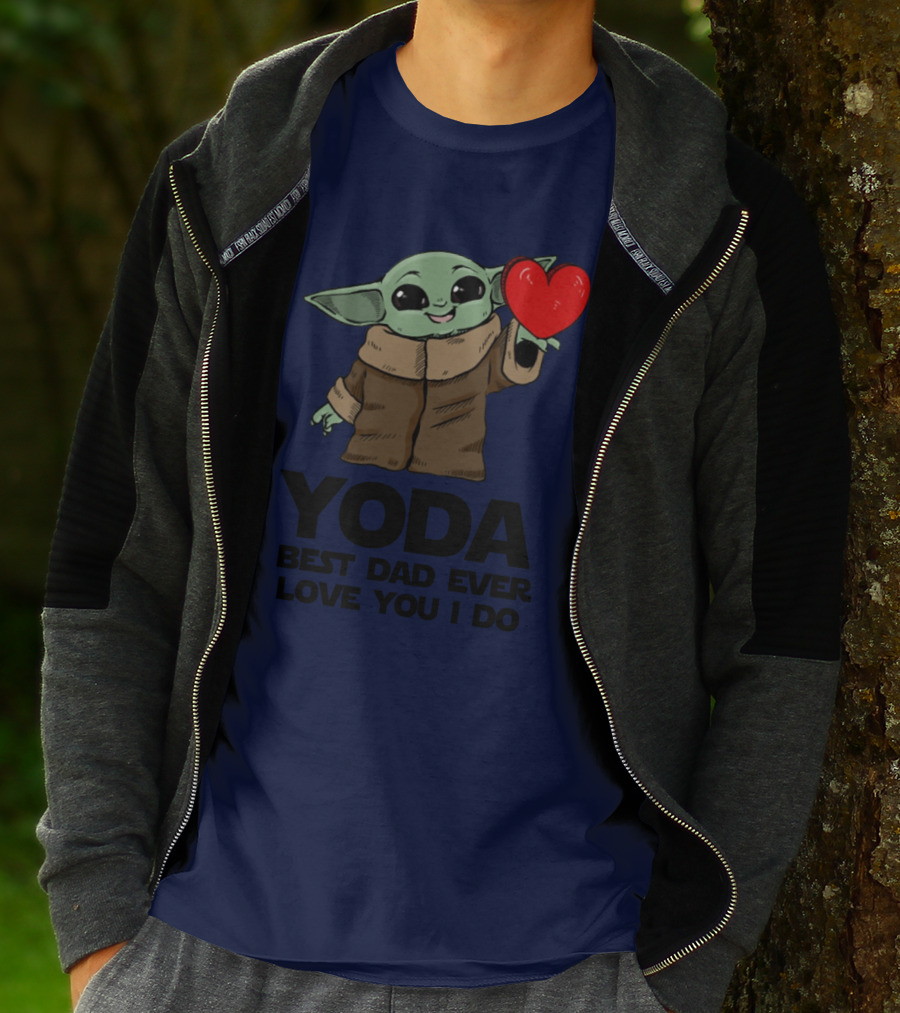 Baby Yoda Heart Yoda Best Dad Ever Love You I Do T-Shirt