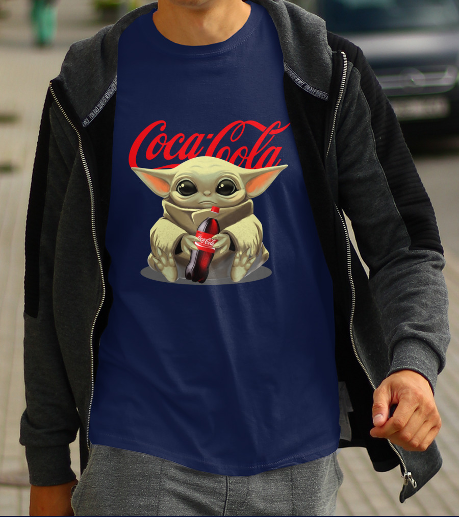 Star Wars Baby Yoda Holds Coca Cola Bottle T-Shirt